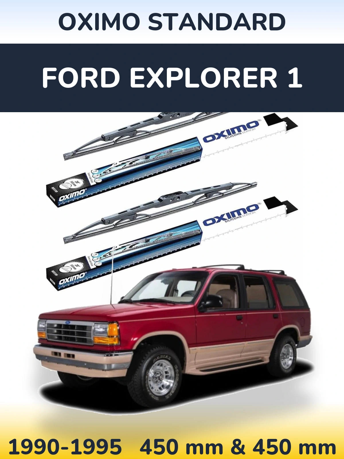Sada předních stěračů Oximo Standard 450 a 450 mm pro Ford Explorer 1 1990-1995