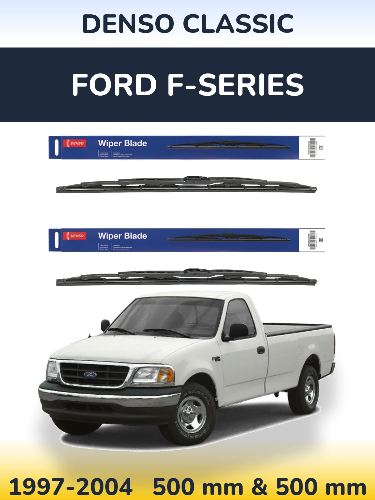 Комплект передніх щіток Denso Classic 500 & 500 мм для Ford F-series 1997-2004