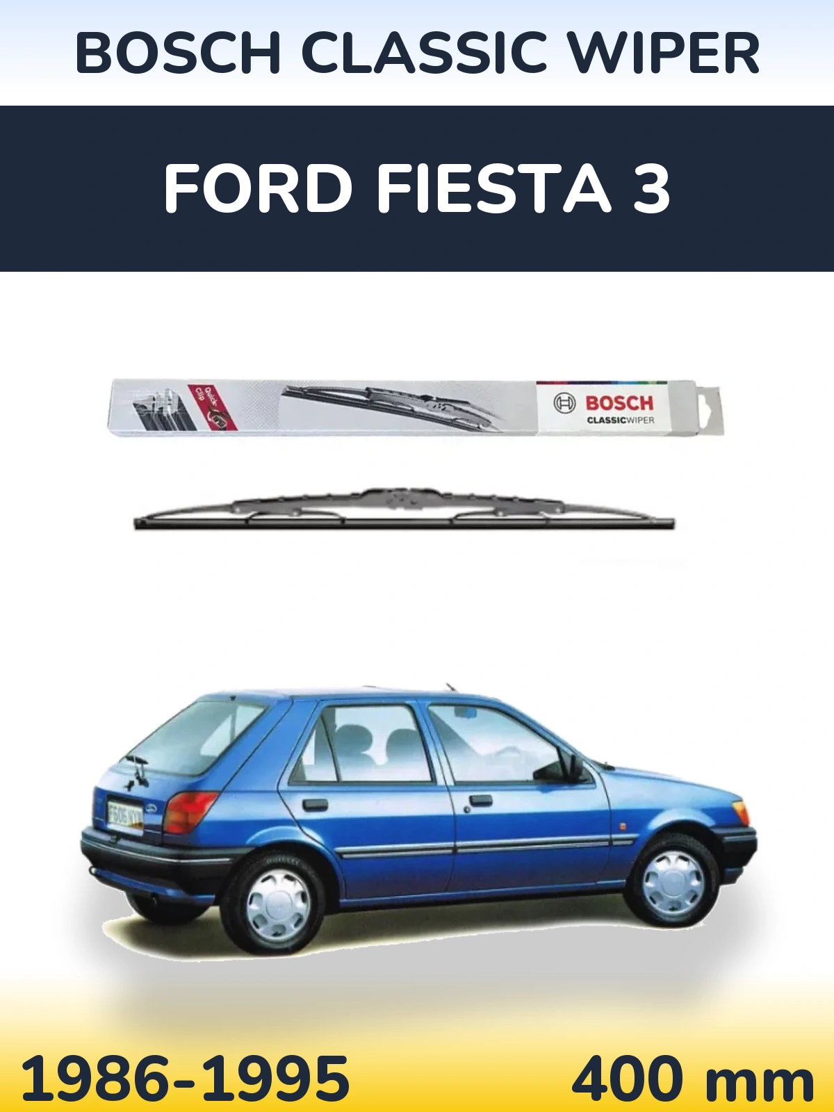 Задня щітка BOSCH Classic Wiper 400 мм для Ford Fiesta 3 1986-1995