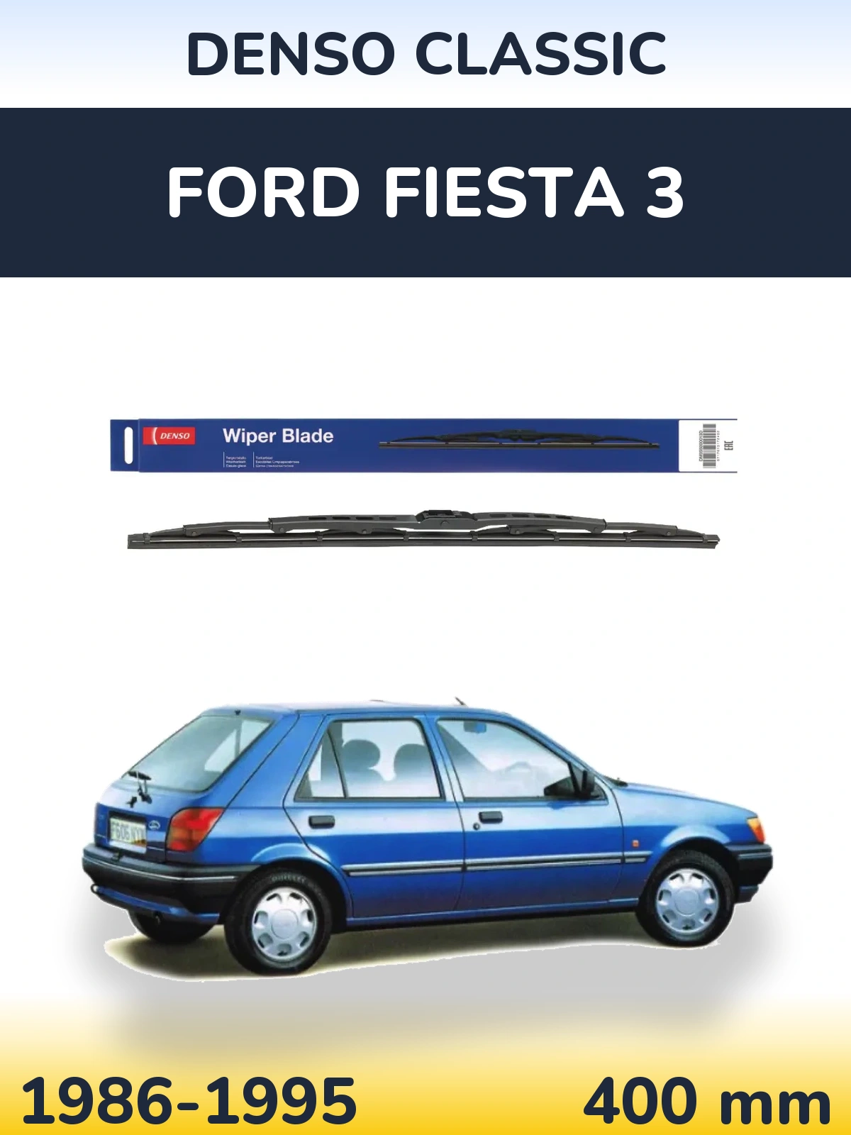 Zadní stěrač Denso Classic 400 mm pro Ford Fiesta 3 1986-1995