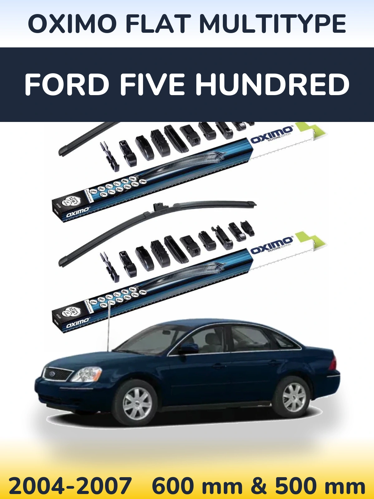 Sada předních stěračů Oximo Flat MultiType 600 a 500 mm pro Ford Five Hundred 2004-2007