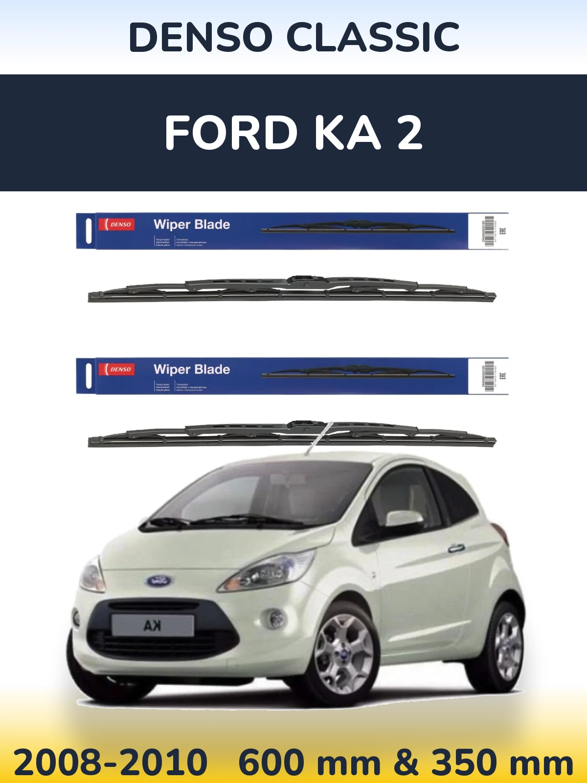 Sada předních stěračů Denso Classic 600 a 350 mm pro Ford Ka 2 2008-2010