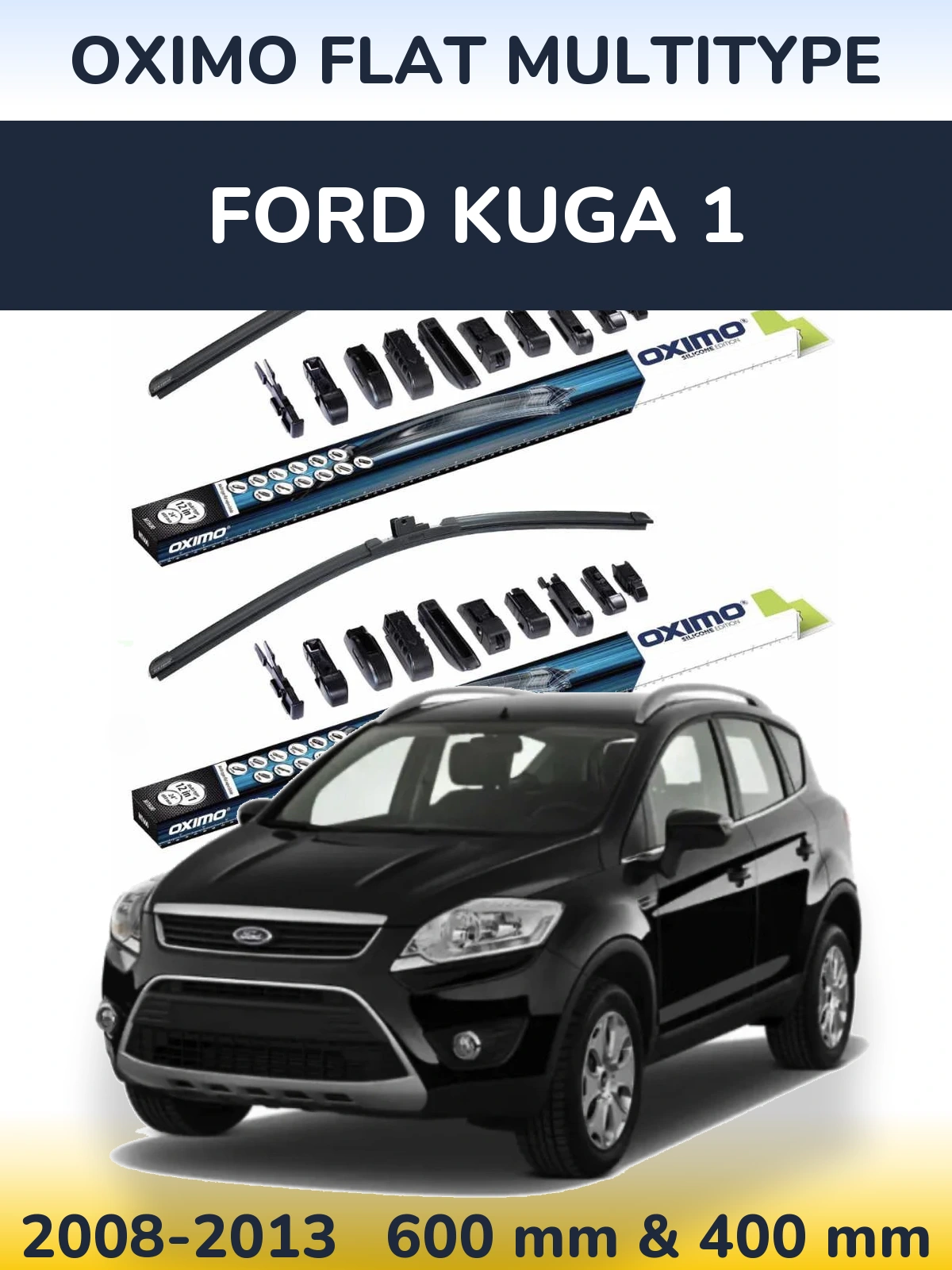 Sada předních stěračů Oximo Flat MultiType 600 a 400 mm pro Ford Kuga 1 2008-2013