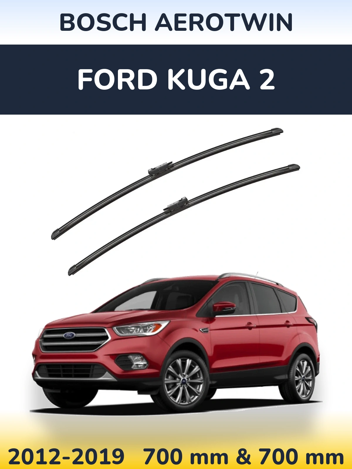 Sada předních stěračů BOSCH AeroTwin 700 a 700 mm pro Ford Kuga 2 2012-2019