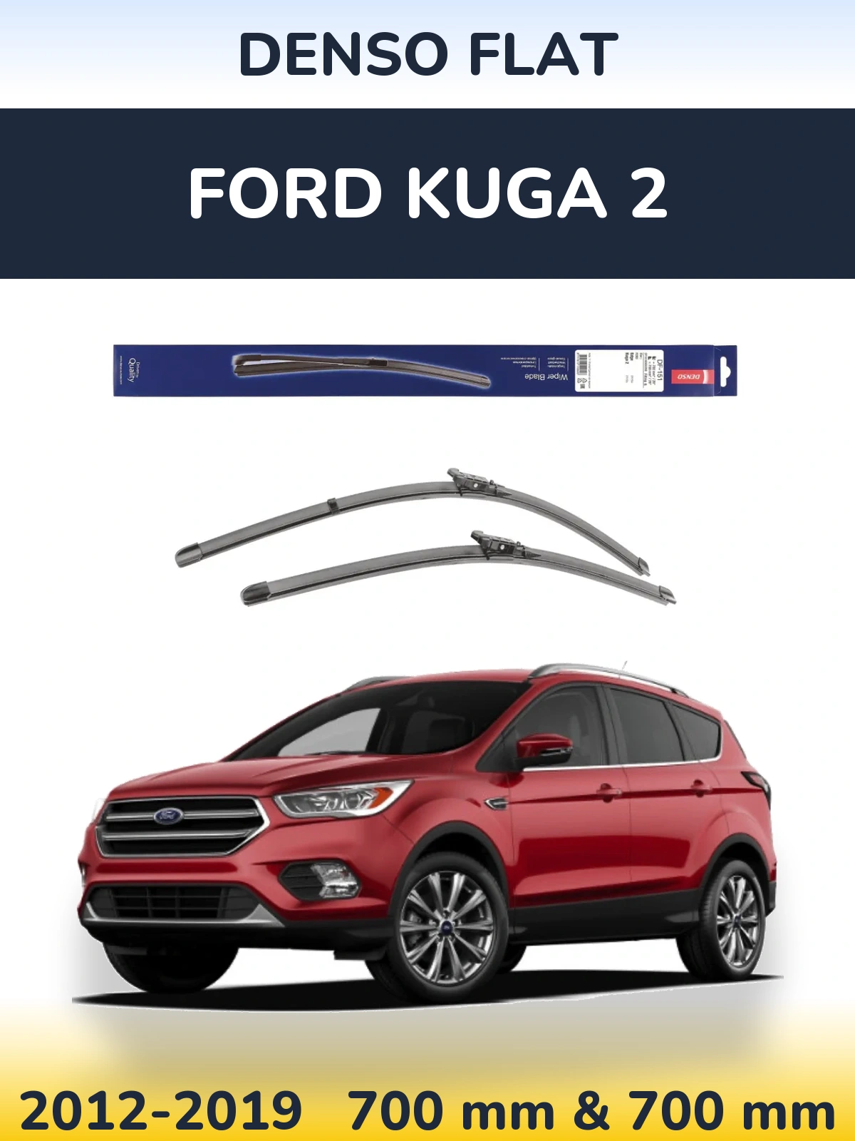 Sada předních stěračů Denso Flat 700 a 700 mm pro Ford Kuga 2 2012-2019