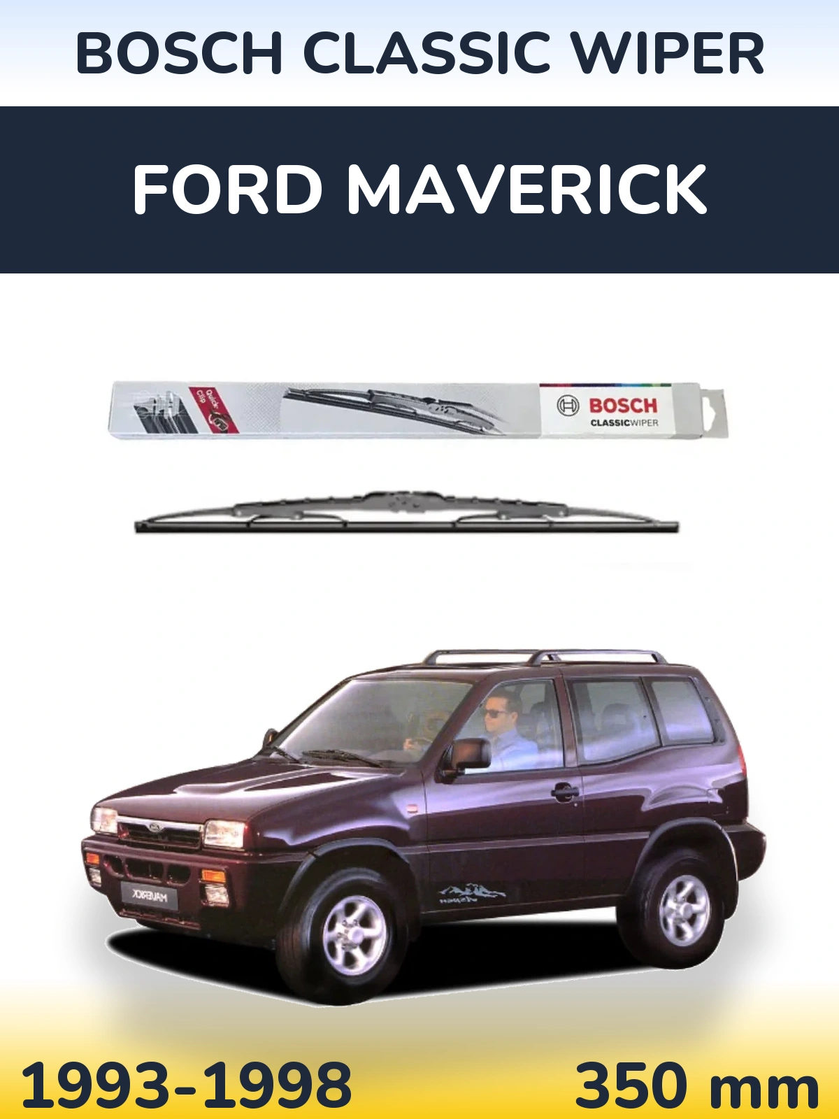 Zadní stěrač BOSCH Classic Wiper 340 mm pro Ford Maverick 1993-1998