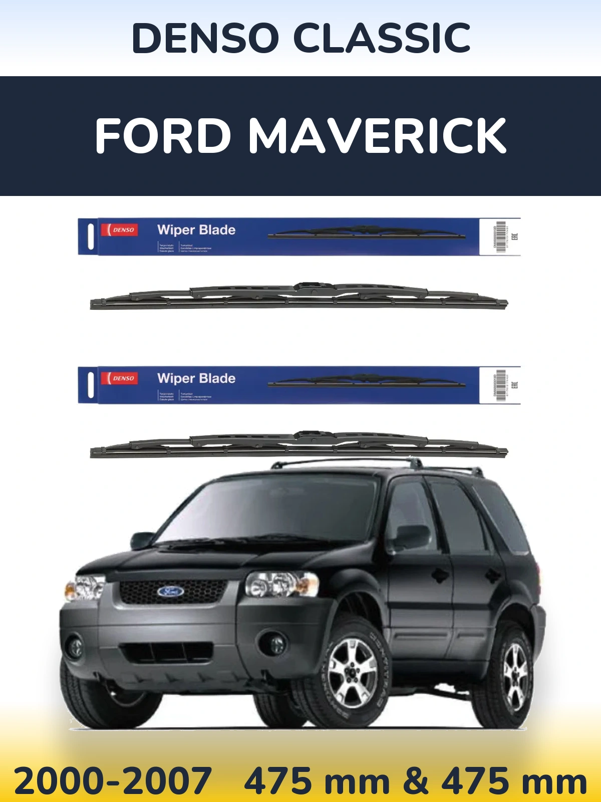 Sada předních stěračů Denso Classic 475 a 475 mm pro Ford Maverick 2000-2007