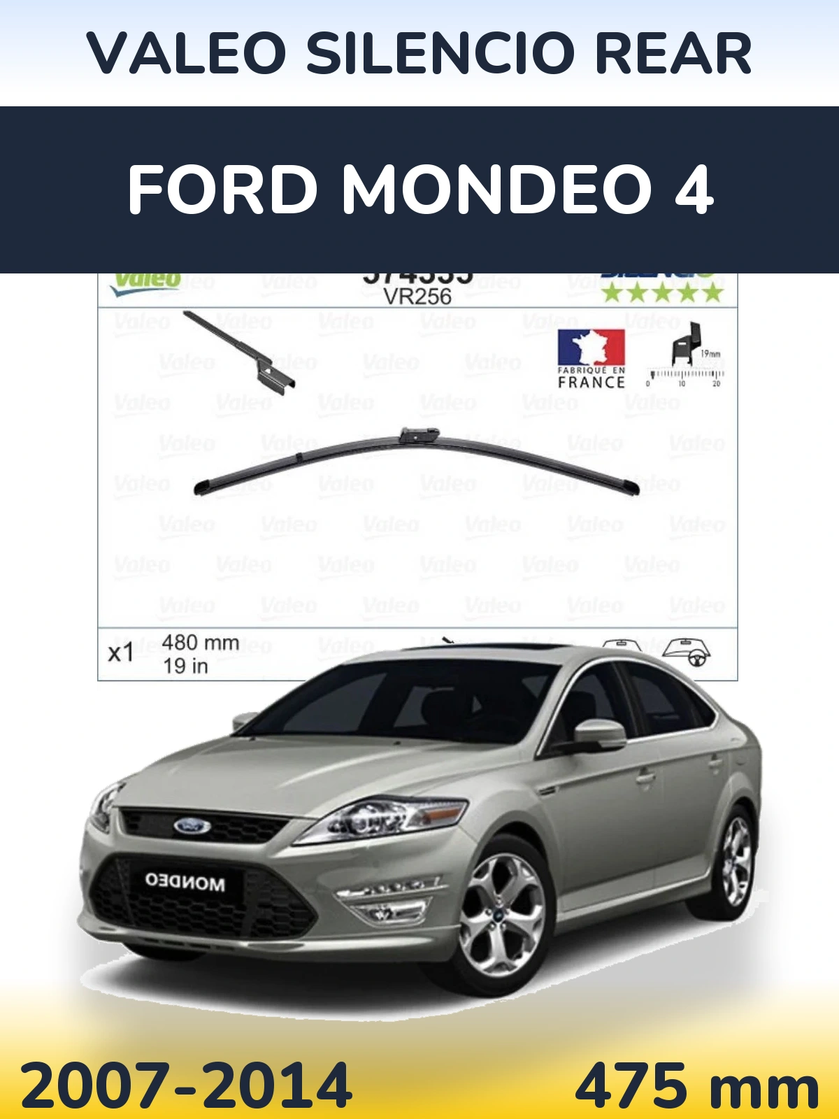 Задня щітка Valeo Silencio Rear 475 мм для Ford Mondeo 4 2007-2014