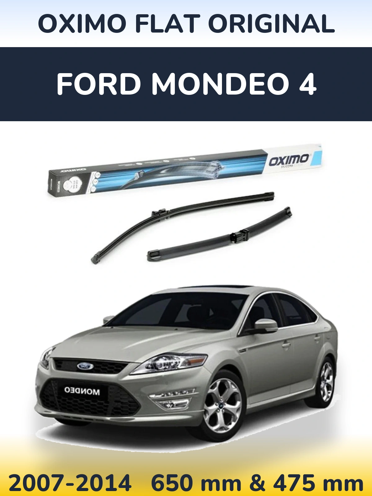 Sada předních stěračů Oximo Flat Original 650 a 475 mm pro Ford Mondeo 4 2007-2014