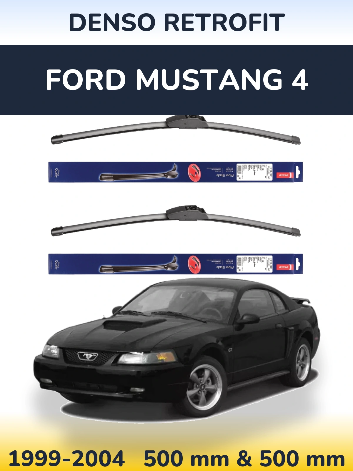 Sada předních stěračů Denso Retrofit 500 a 500 mm pro Ford Mustang 4 1999-2004