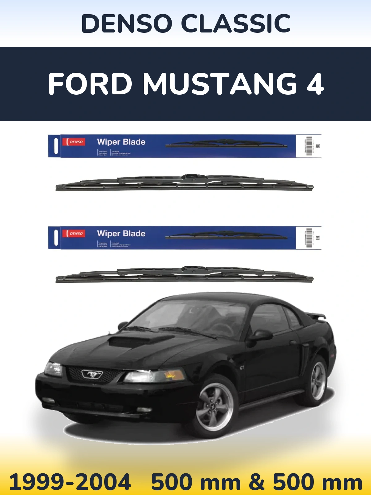 Sada předních stěračů Denso Classic 500 a 500 mm pro Ford Mustang 4 1999-2004
