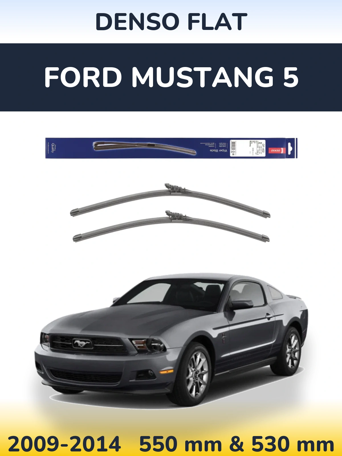 Sada předních stěračů Denso Flat 550 a 530 mm pro Ford Mustang 5 2009-2014