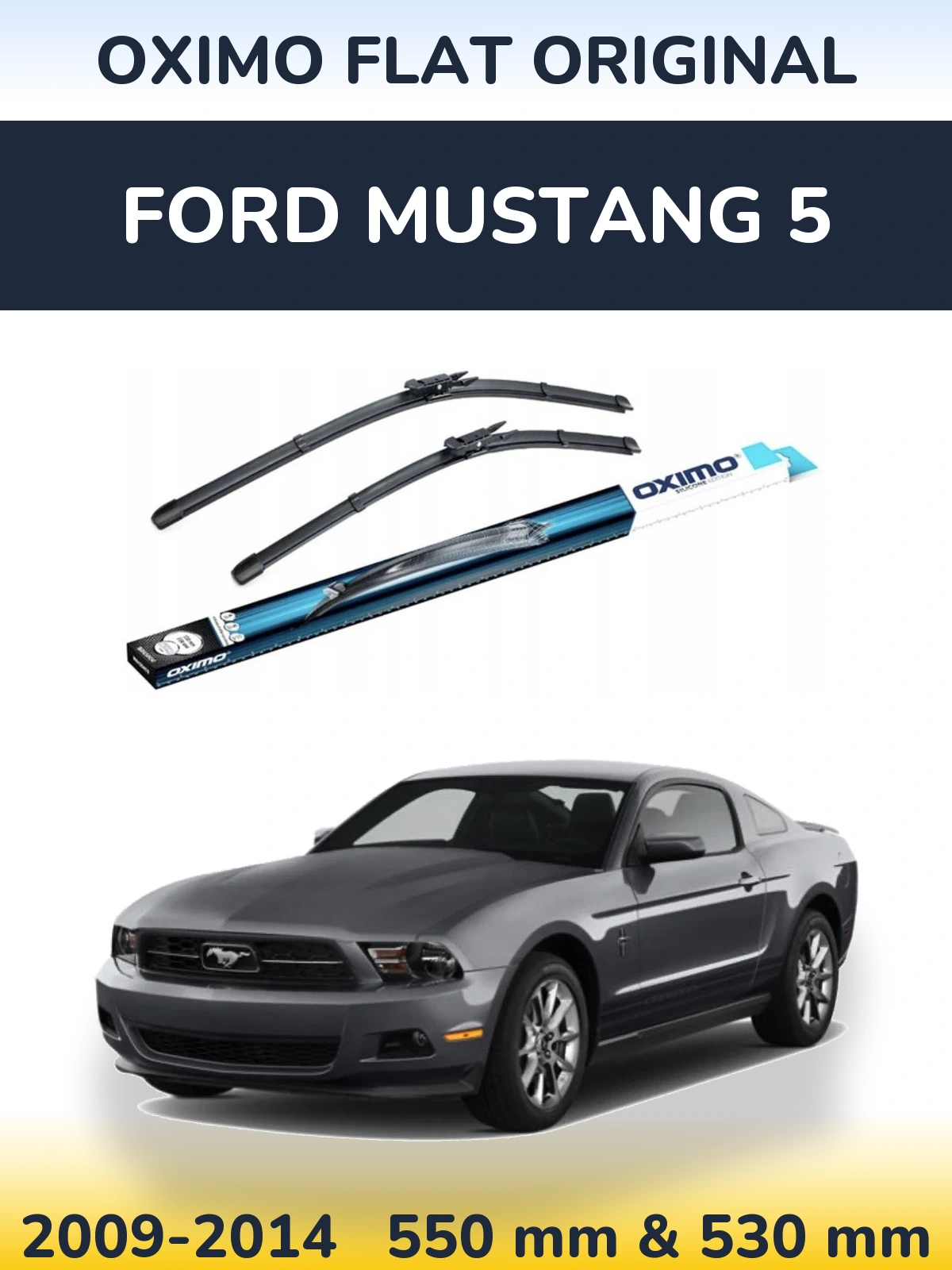 Sada předních stěračů Oximo Flat Original 550 a 530 mm pro Ford Mustang 5 2009-2014