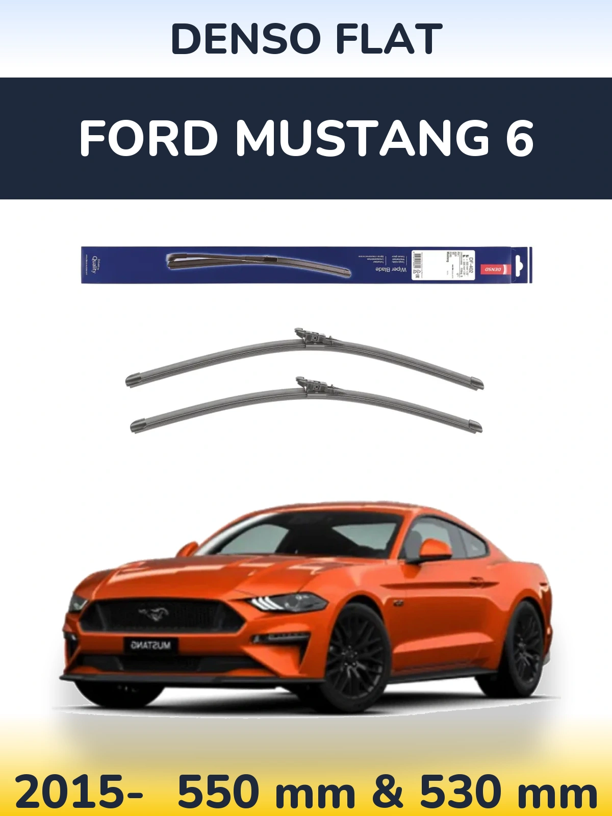 Sada předních stěračů Denso Flat 550 a 530 mm pro Ford Mustang 6 2015-2026