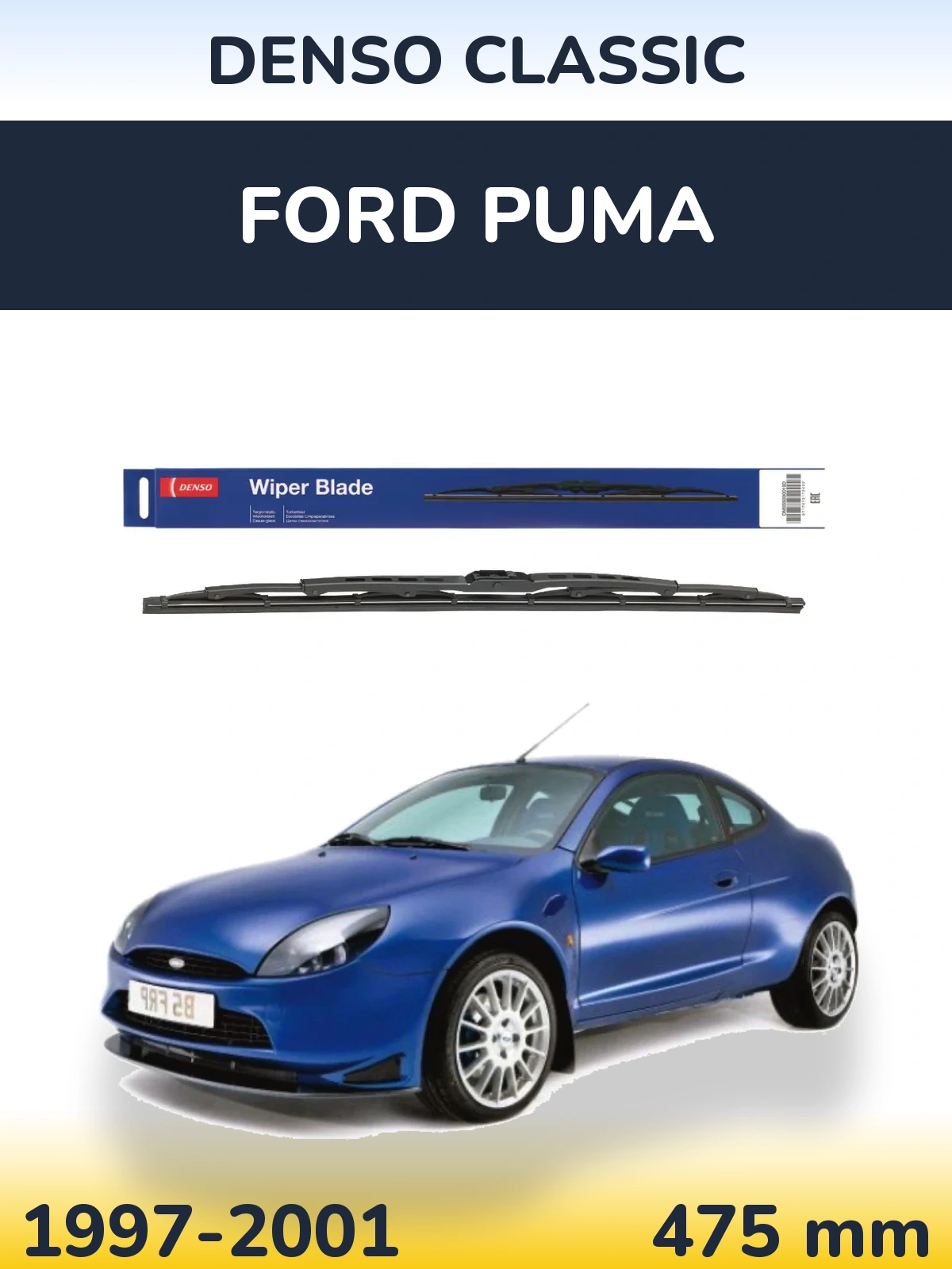 Zadní stěrač Denso Classic 475 mm pro Ford Puma 1997-2001