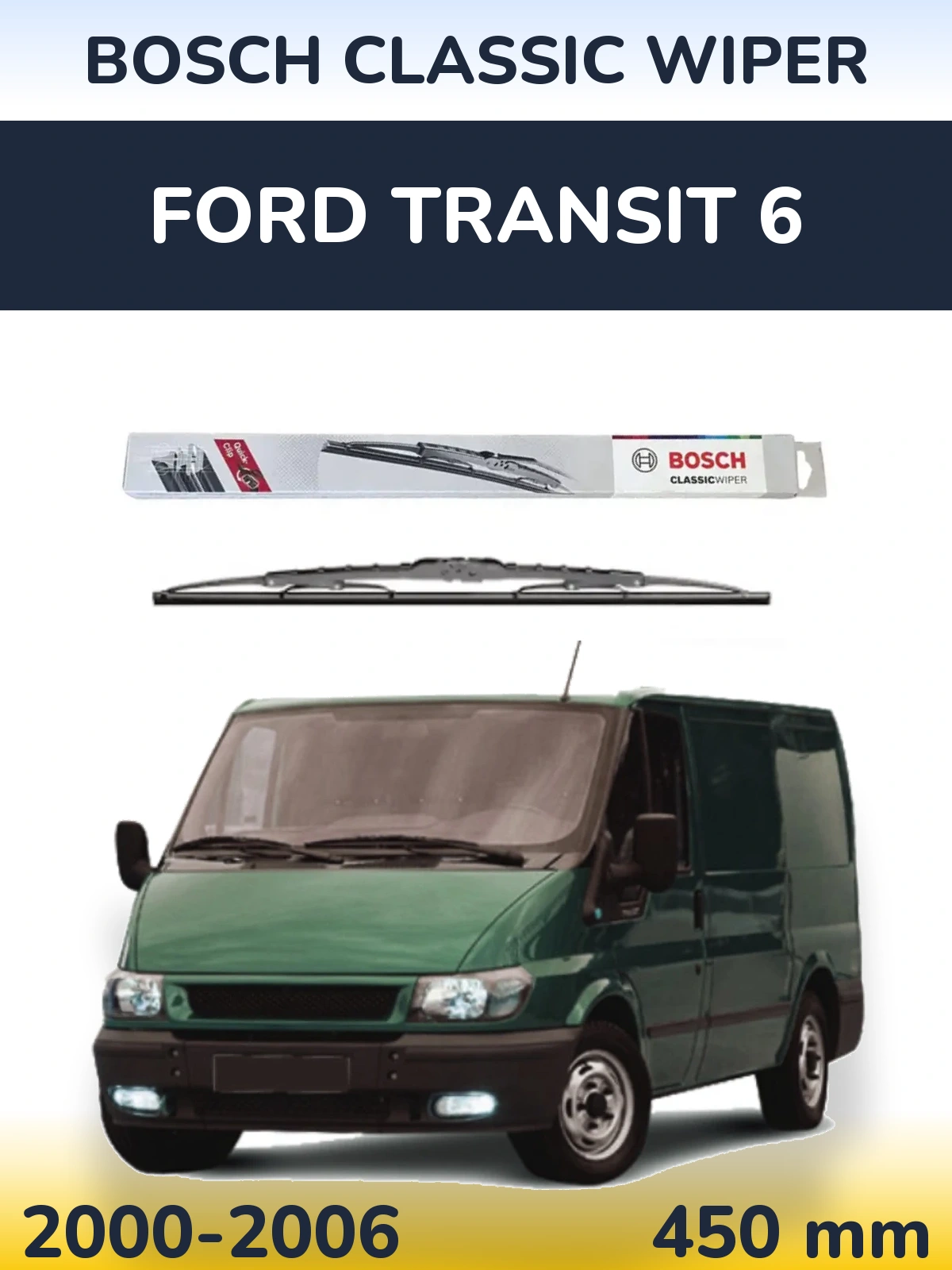 Zadní stěrač BOSCH Classic Wiper 450 mm pro Ford Transit 6 2000-2006