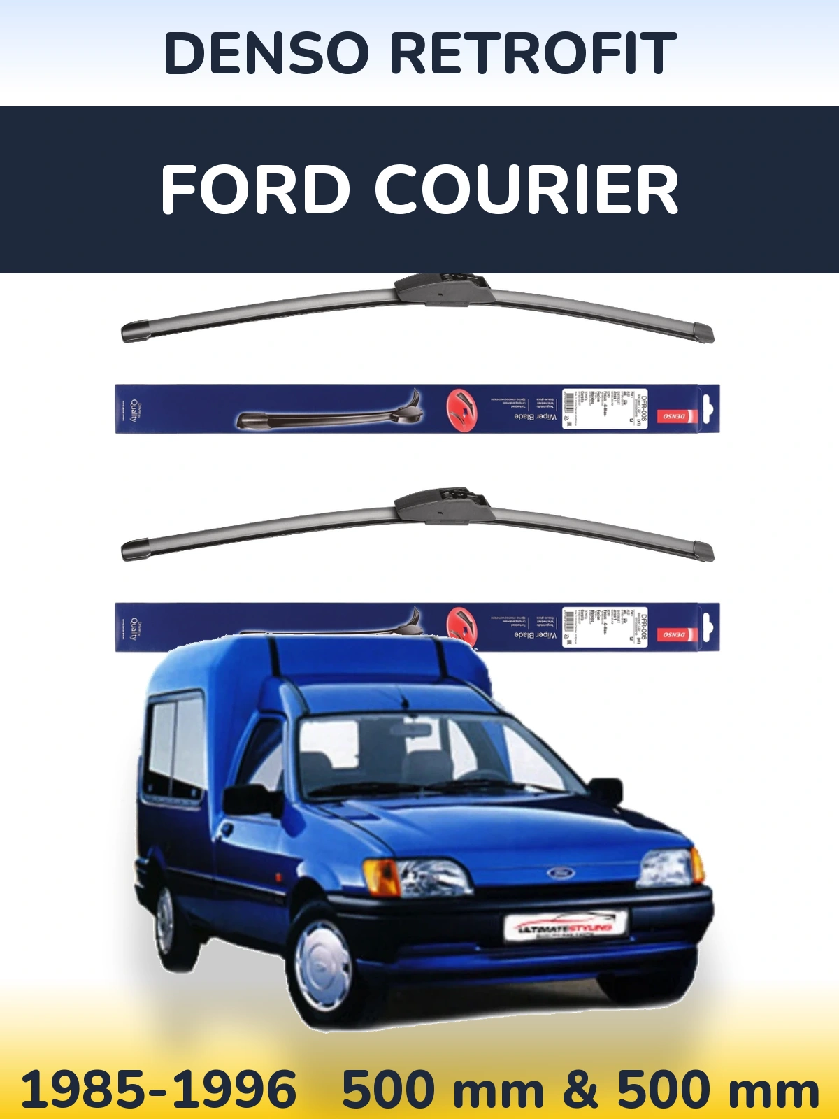 Sada předních stěračů Denso Retrofit 500 a 500 mm pro Ford Courier 1985-1996