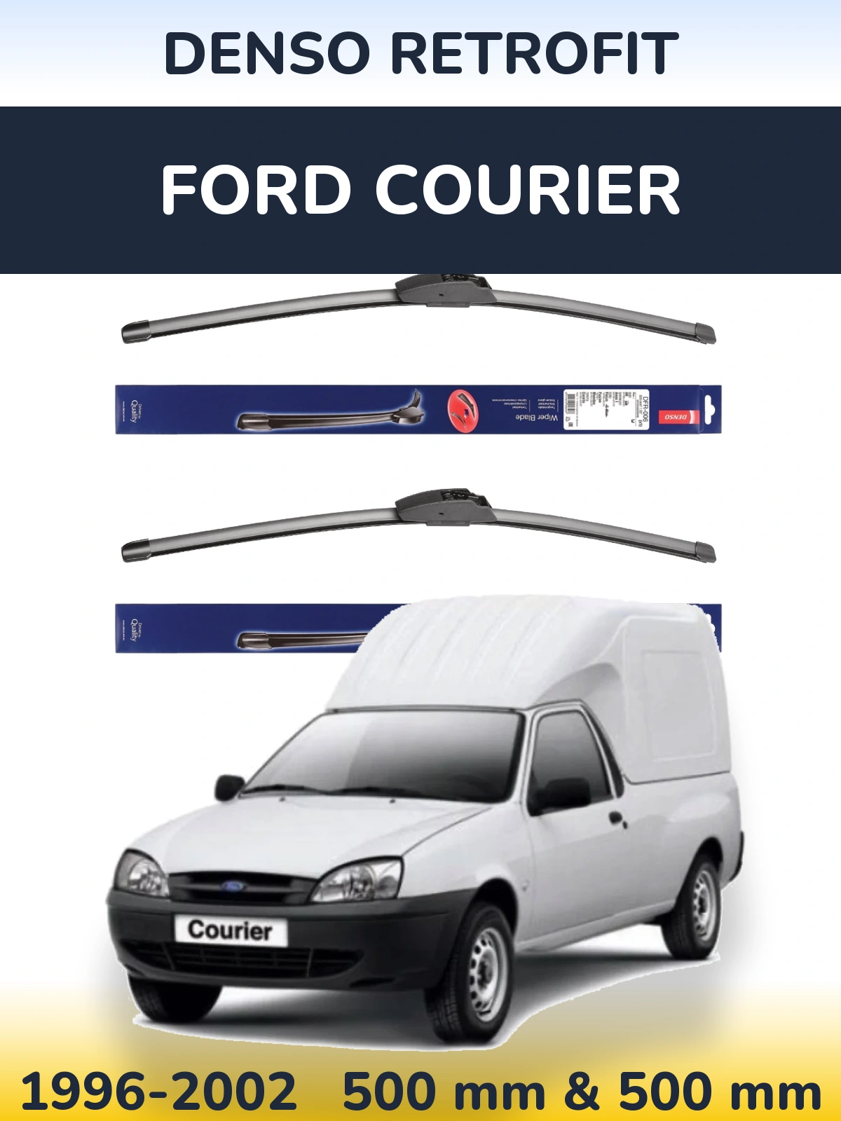 Sada předních stěračů Denso Retrofit 500 a 500 mm pro Ford Courier 1996-2002