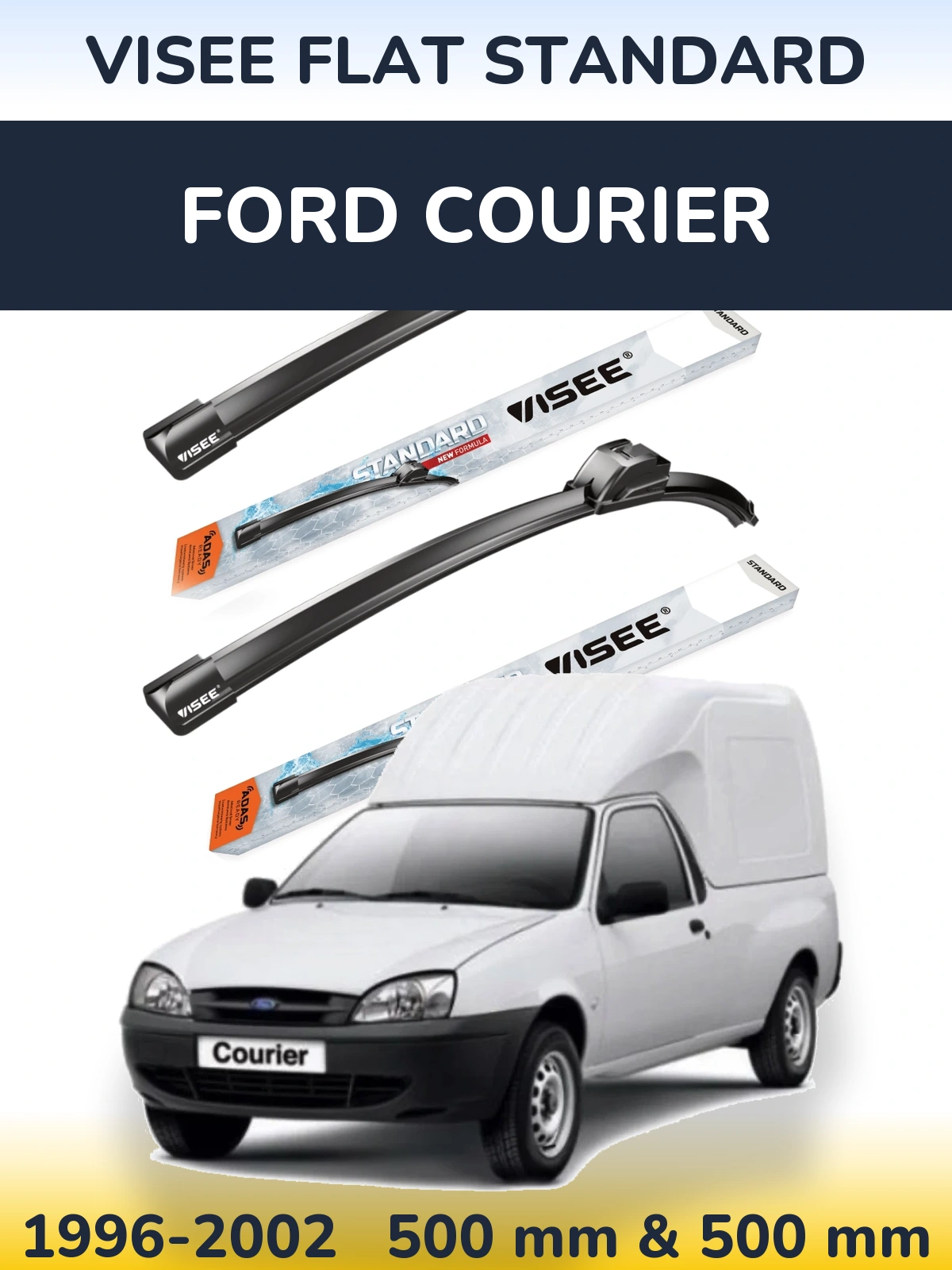 Sada předních stěračů VISEE FLAT STANDARD 500 a 500 mm pro Ford Courier 1996-2002