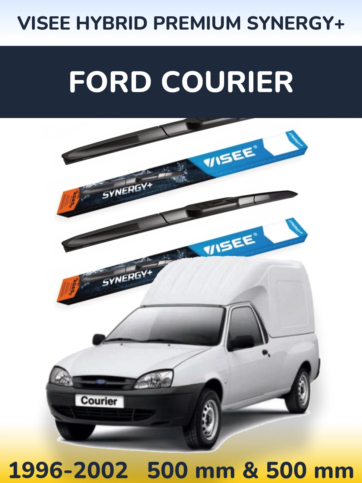 Sada předních stěračů VISEE HYBRID PREMIUM SYNERGY+ 500 a 500 mm pro Ford Courier 1996-2002