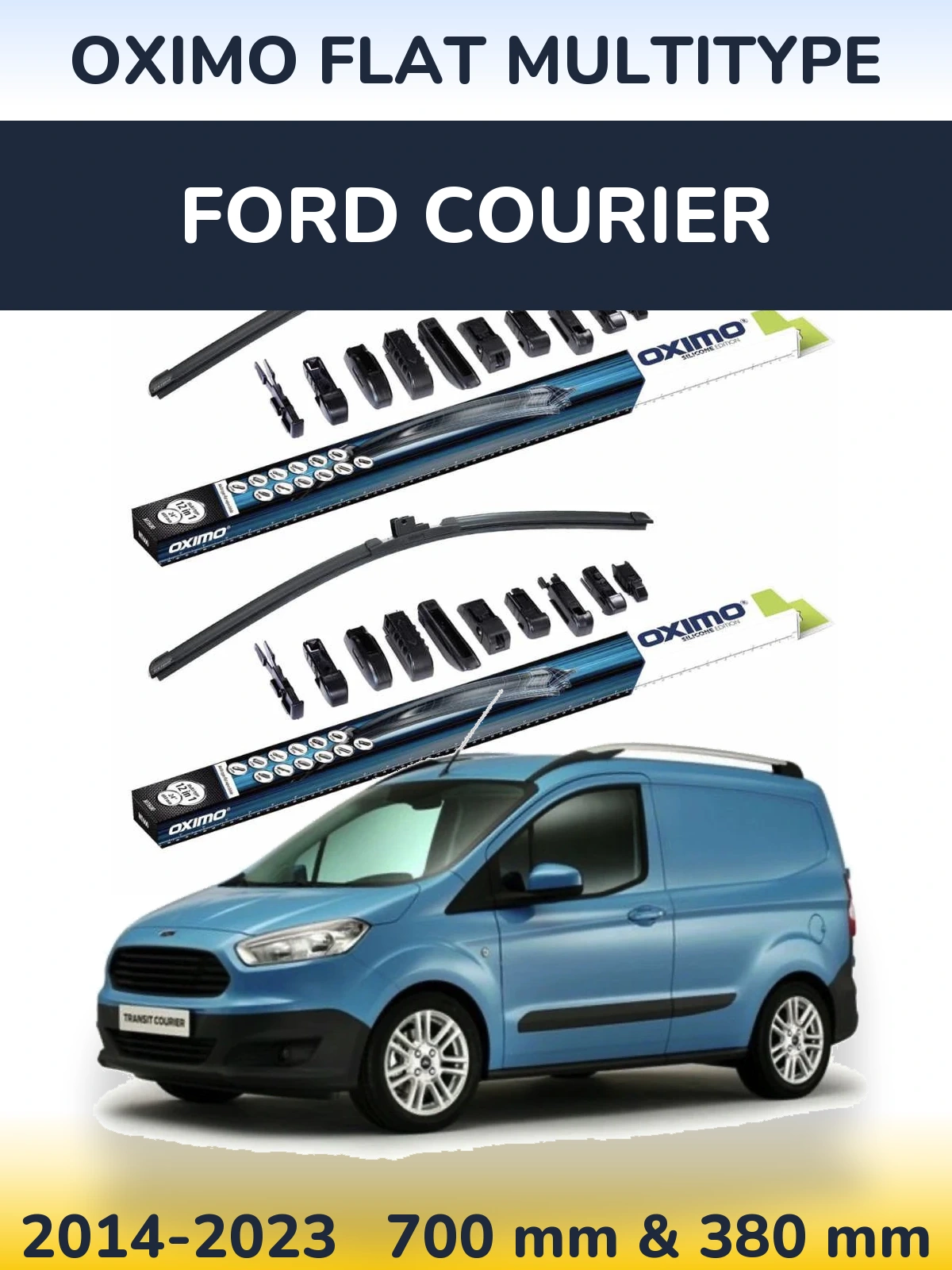 Sada předních stěračů Oximo Flat MultiType 700 a 380 mm pro Ford Courier 2014-2023
