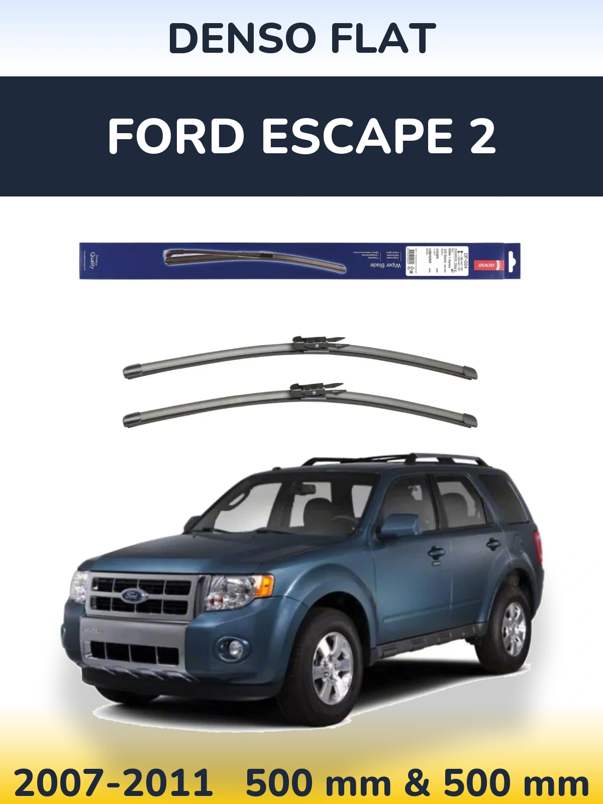 Sada předních stěračů Denso Flat 500 a 500 mm pro Ford Escape 2 2007-2011