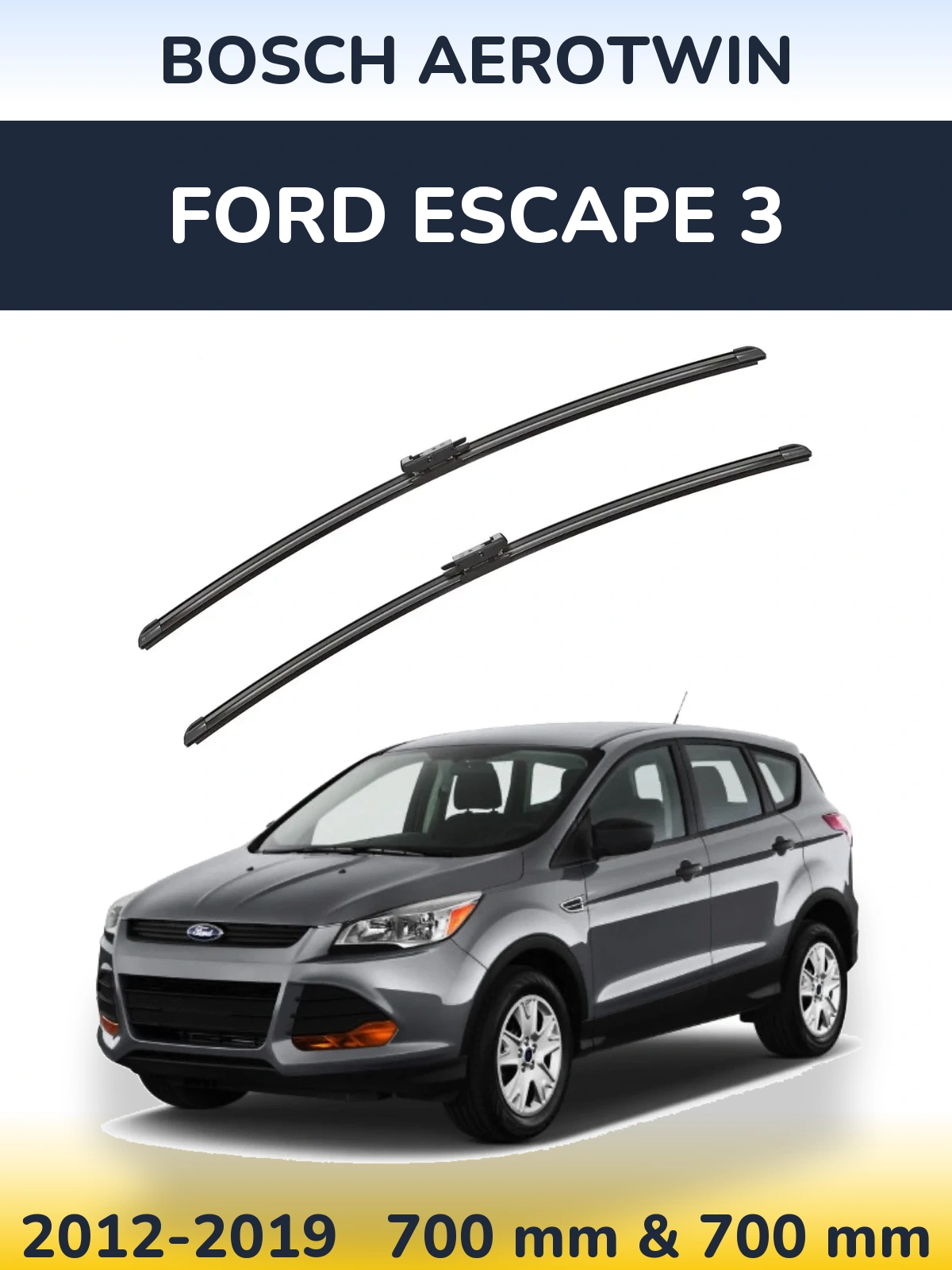 Sada předních stěračů BOSCH AeroTwin 700 a 700 mm pro Ford Escape 3 2012-2019