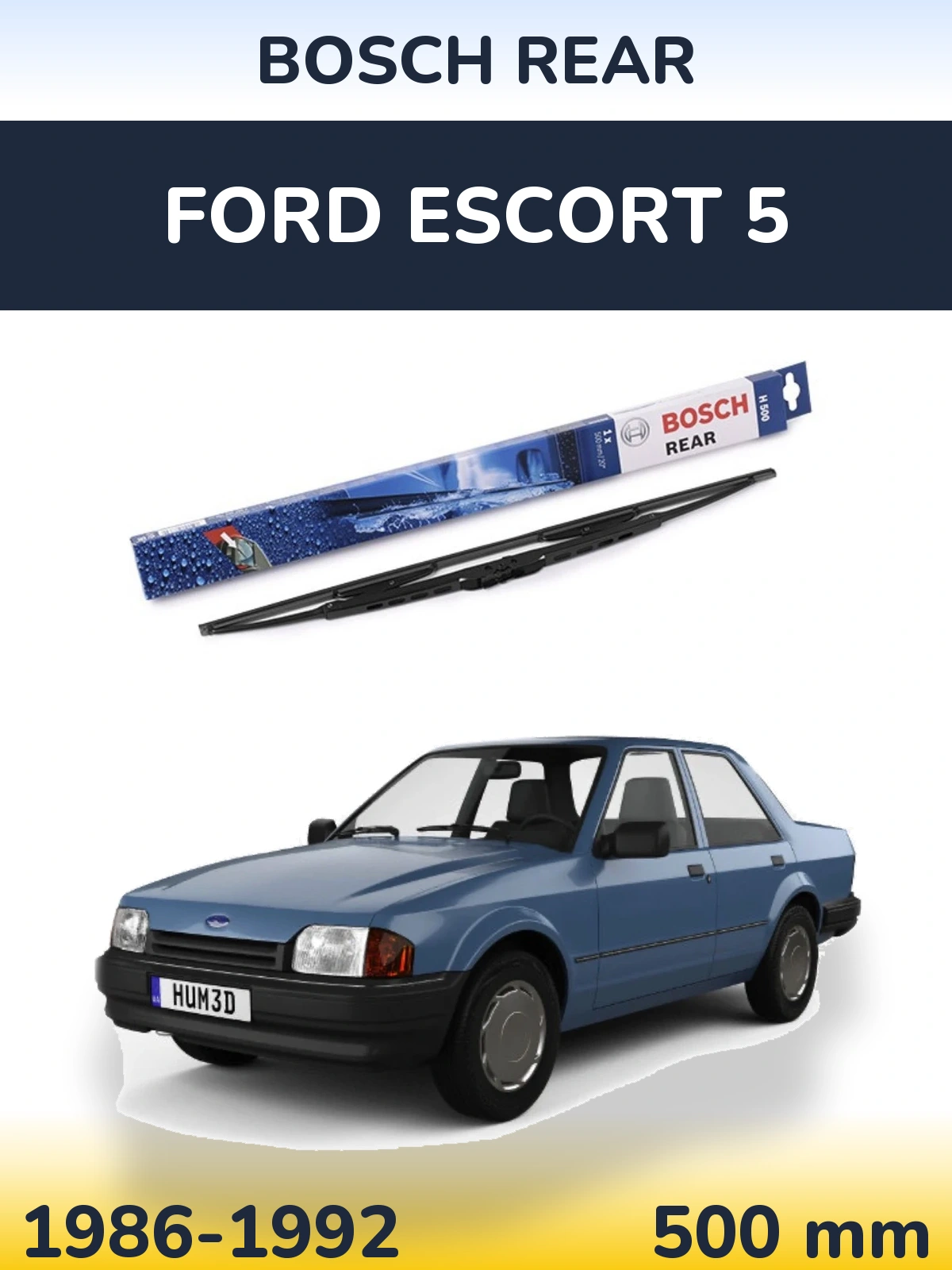 Zadní stěrač BOSCH Rear 500 mm pro Ford Escort 5 1986-1992
