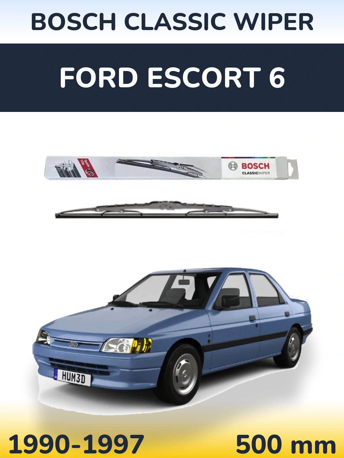 Zadní stěrač BOSCH Classic Wiper 500 mm pro Ford Escort 6 1990-1997