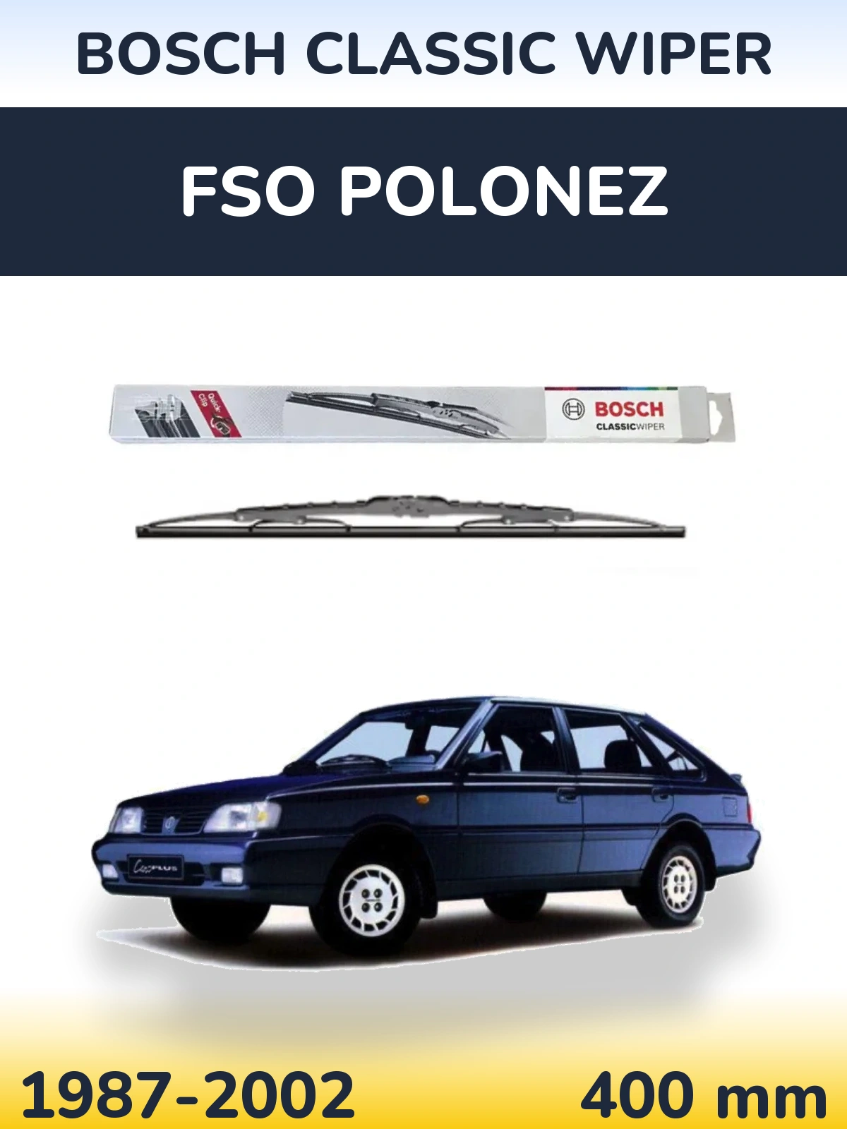 Zadní stěrač BOSCH Classic Wiper 400 mm pro FSO Polonez 1987-2002