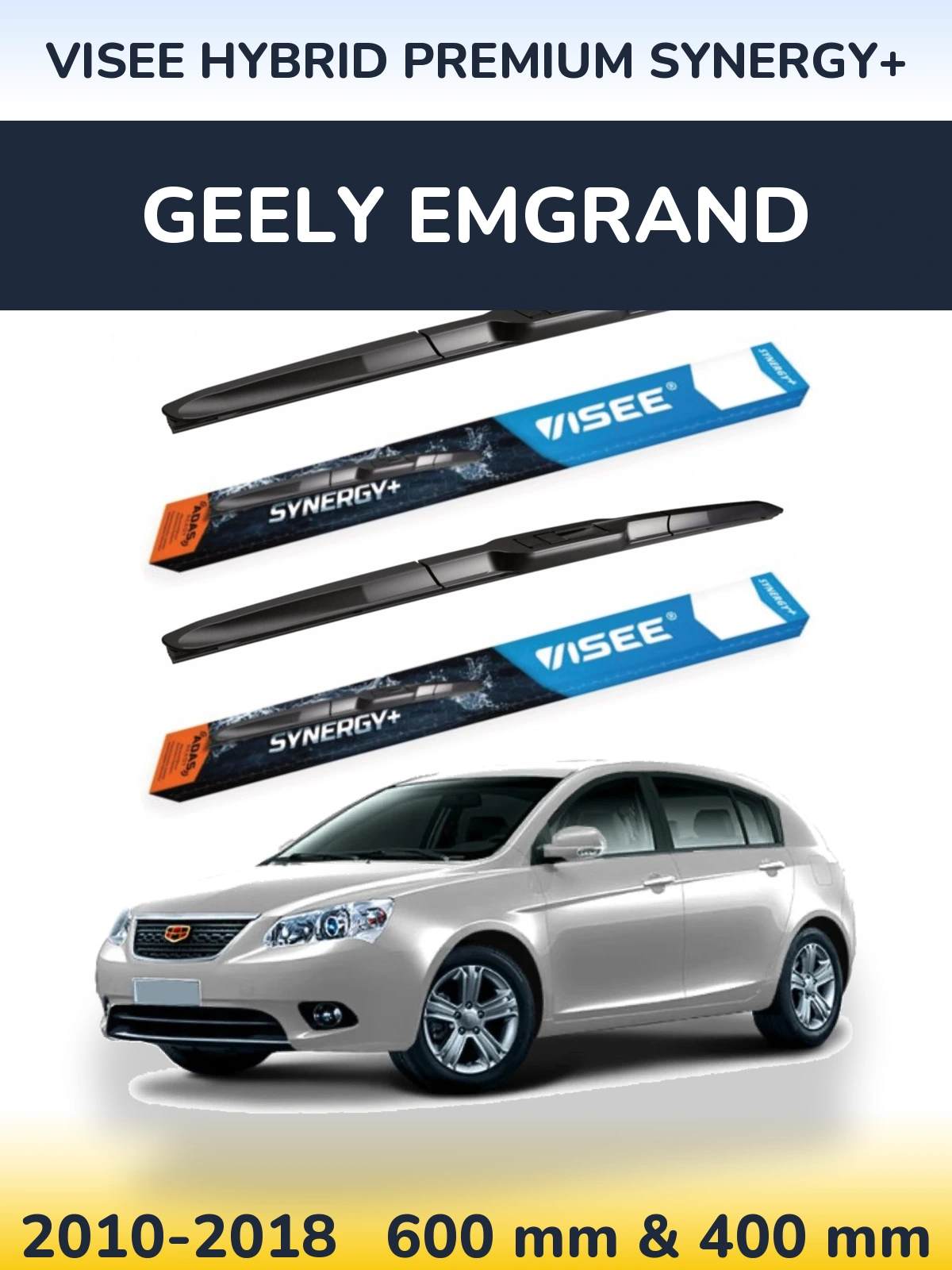Sada předních stěračů VISEE HYBRID PREMIUM SYNERGY+ 600 a 400 mm pro Geely Emgrand 2010-2018
