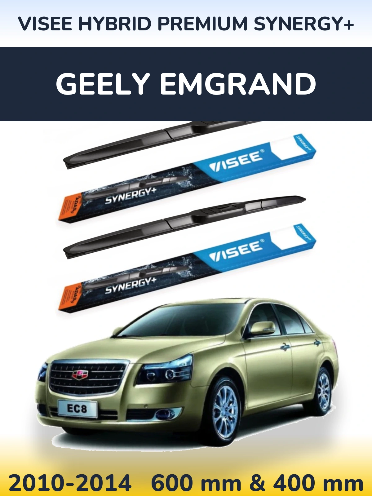 Sada předních stěračů VISEE HYBRID PREMIUM SYNERGY+ 600 a 400 mm pro Geely Emgrand 2010-2014