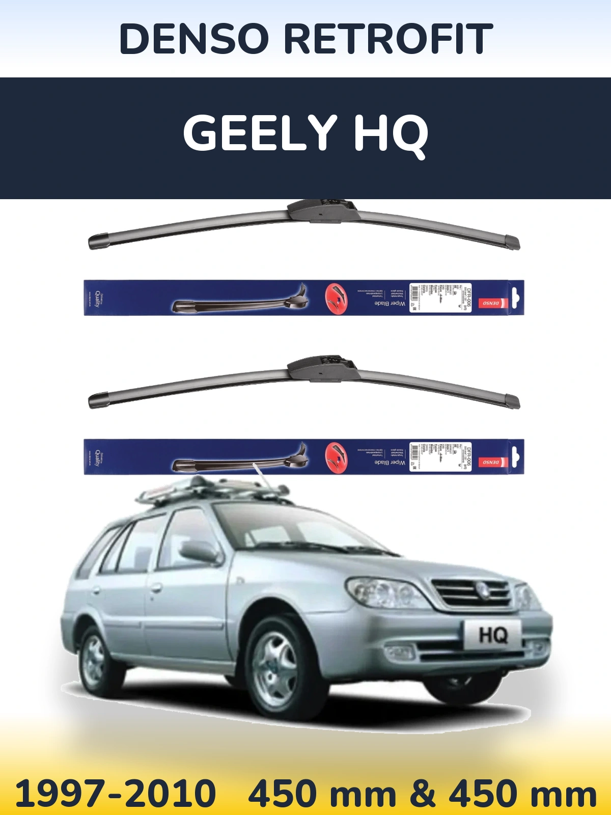 Sada předních stěračů Denso Retrofit 450 a 450 mm pro Geely HQ 1997-2010