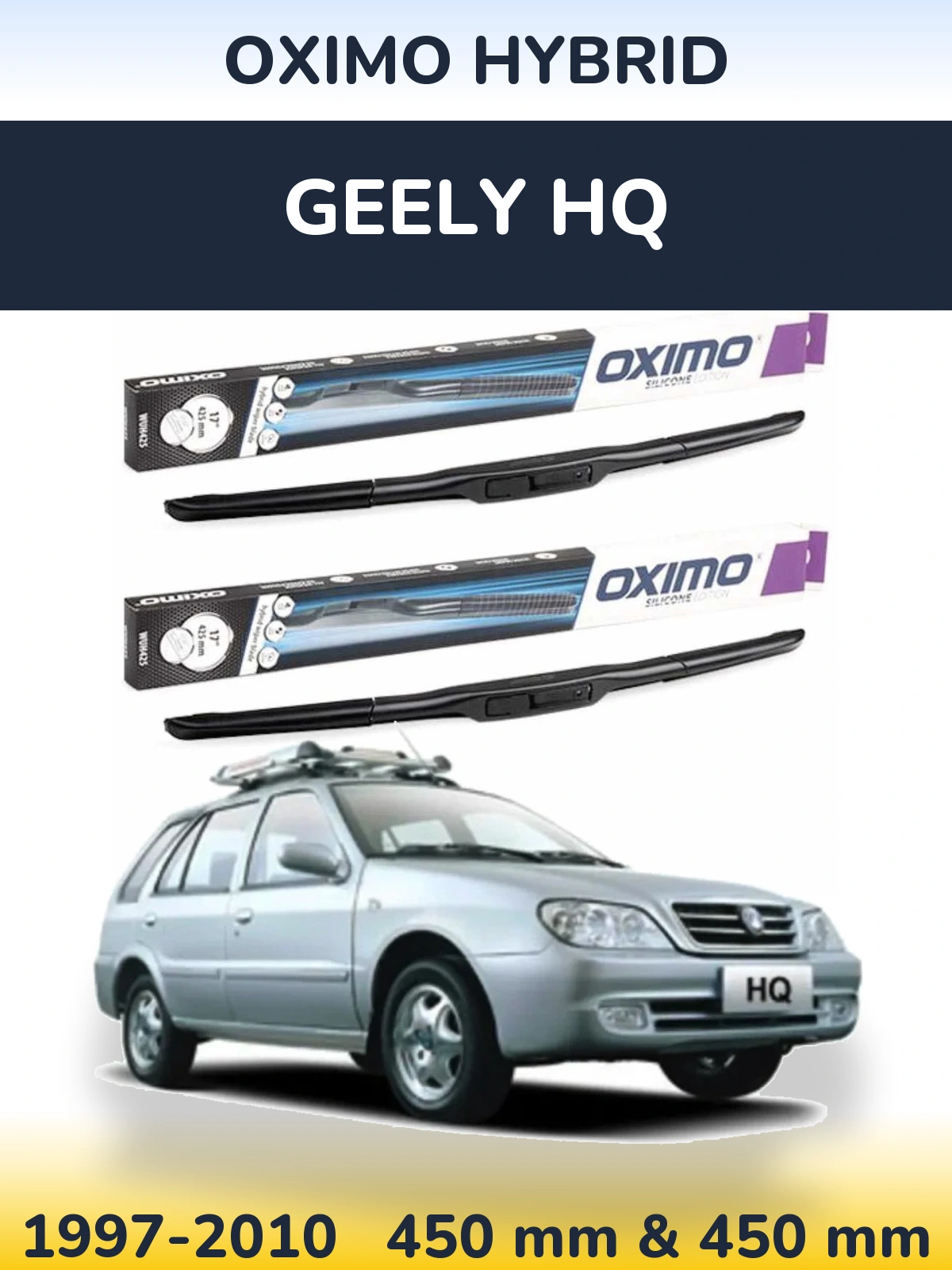 Sada předních stěračů Oximo Hybrid 450 a 450 mm pro Geely HQ 1997-2010