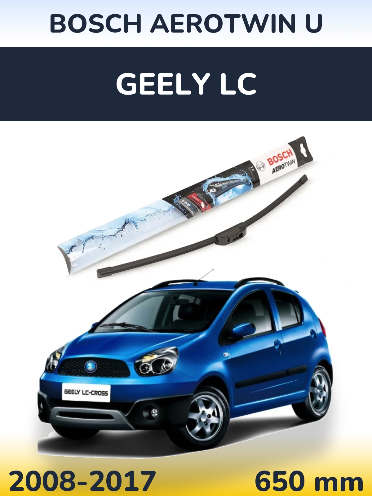 Přední stěrač BOSCH AeroTwin U 650 mm pro Geely LC 2008-2017