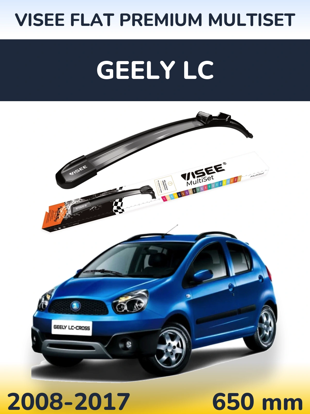 Přední stěrač VISEE FLAT PREMIUM MultiSet 650 mm pro Geely LC 2008-2017