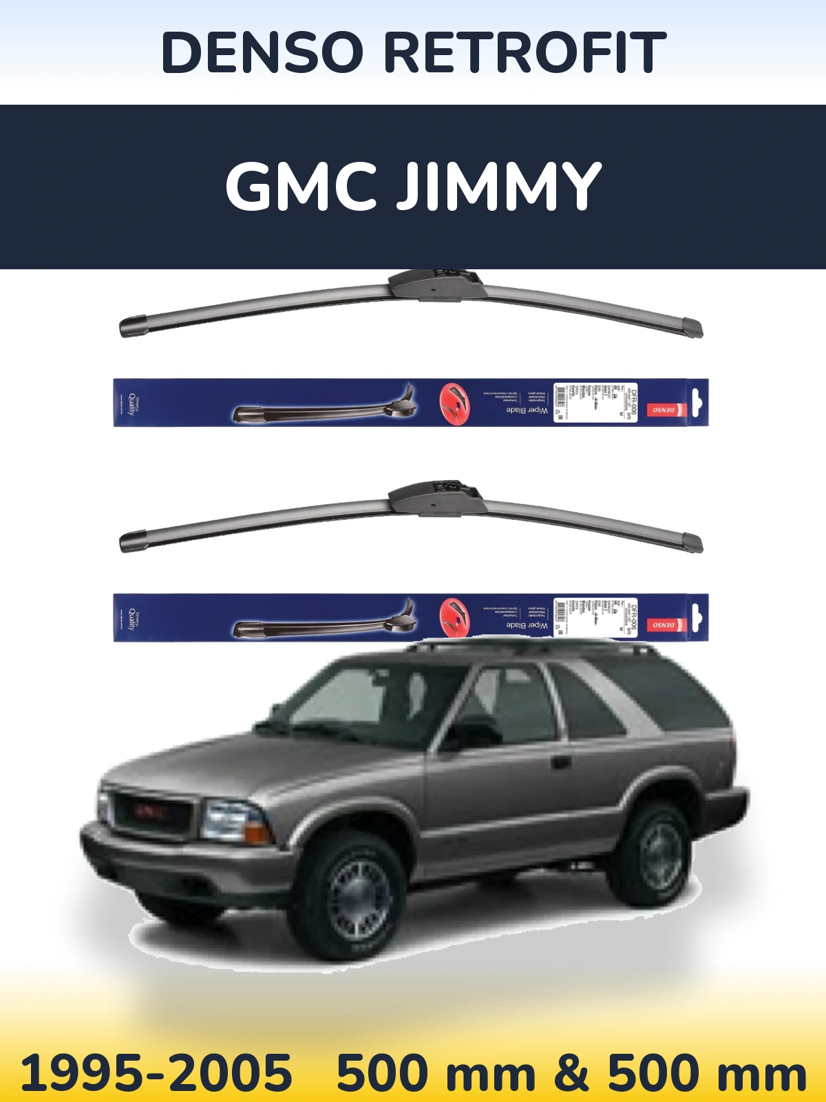 Sada předních stěračů Denso Retrofit 500 a 500 mm pro GMC Jimmy 1995-2005