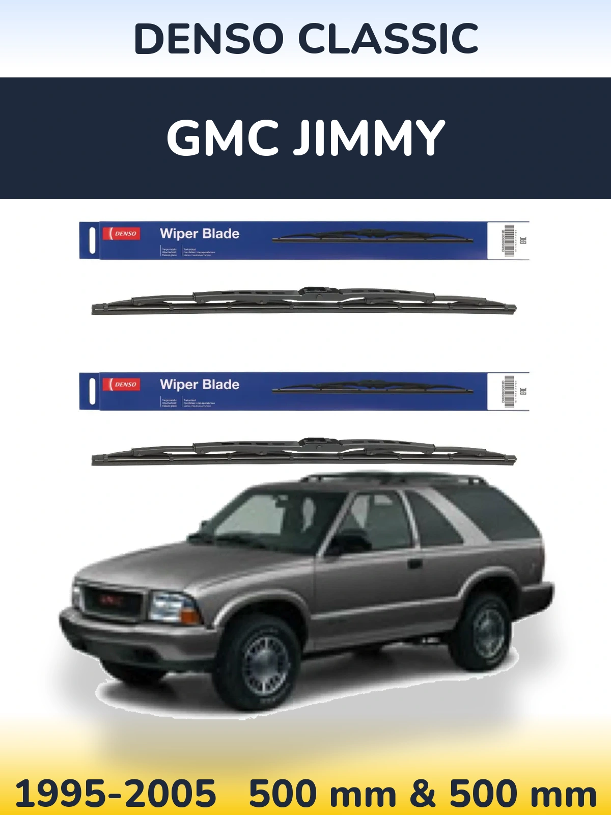 Комплект передних дворников Denso Classic 500 & 500 мм для GMC Jimmy 1995-2005