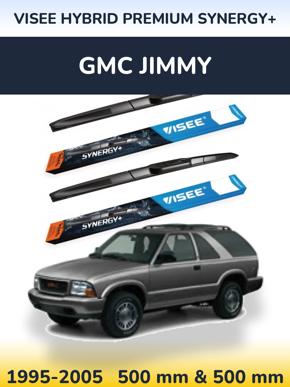 Sada předních stěračů VISEE HYBRID PREMIUM SYNERGY+ 500 a 500 mm pro GMC Jimmy 1995-2005