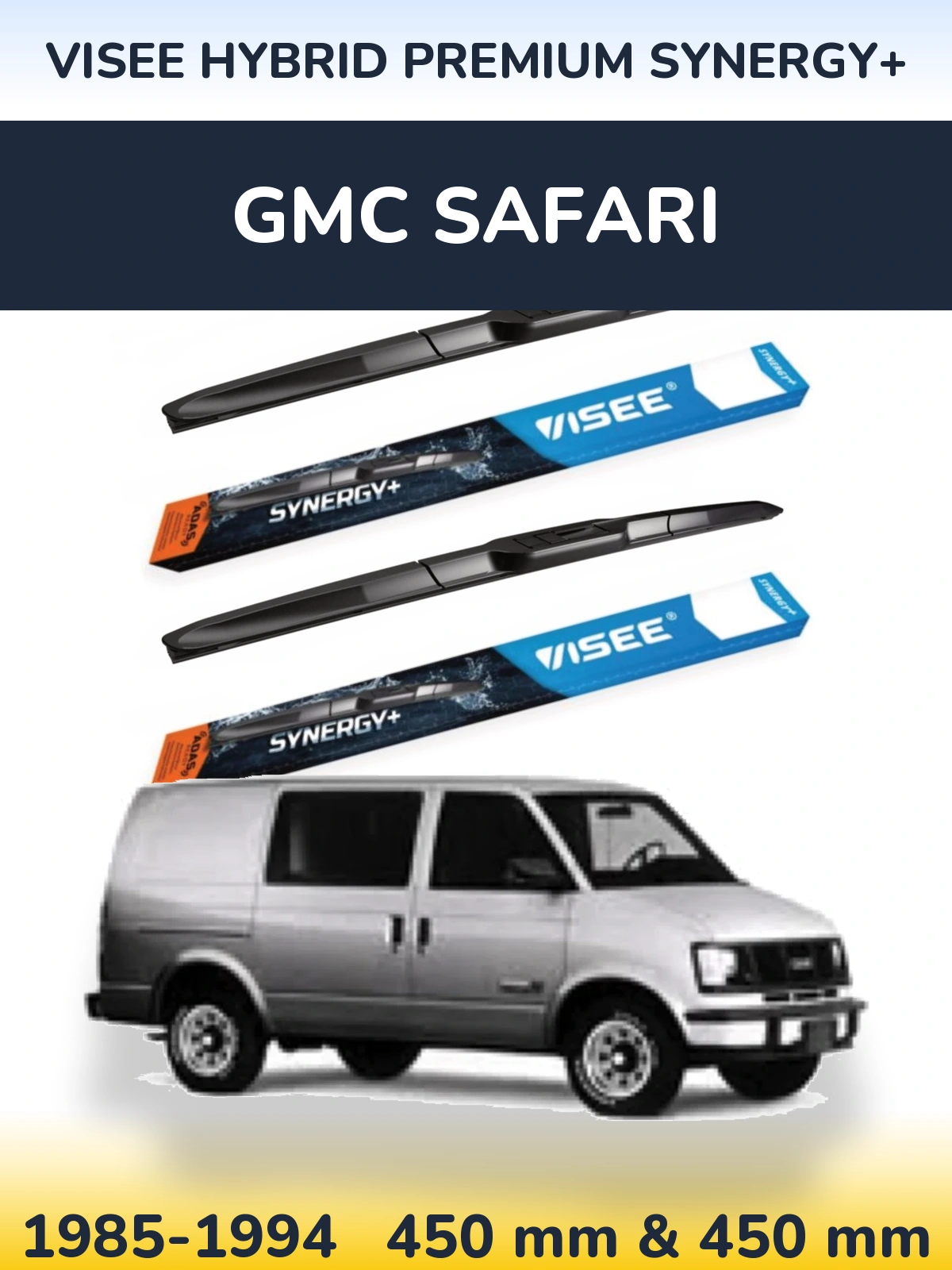 Sada předních stěračů VISEE HYBRID PREMIUM SYNERGY+ 450 a 450 mm pro GMC Safari 1985-1994