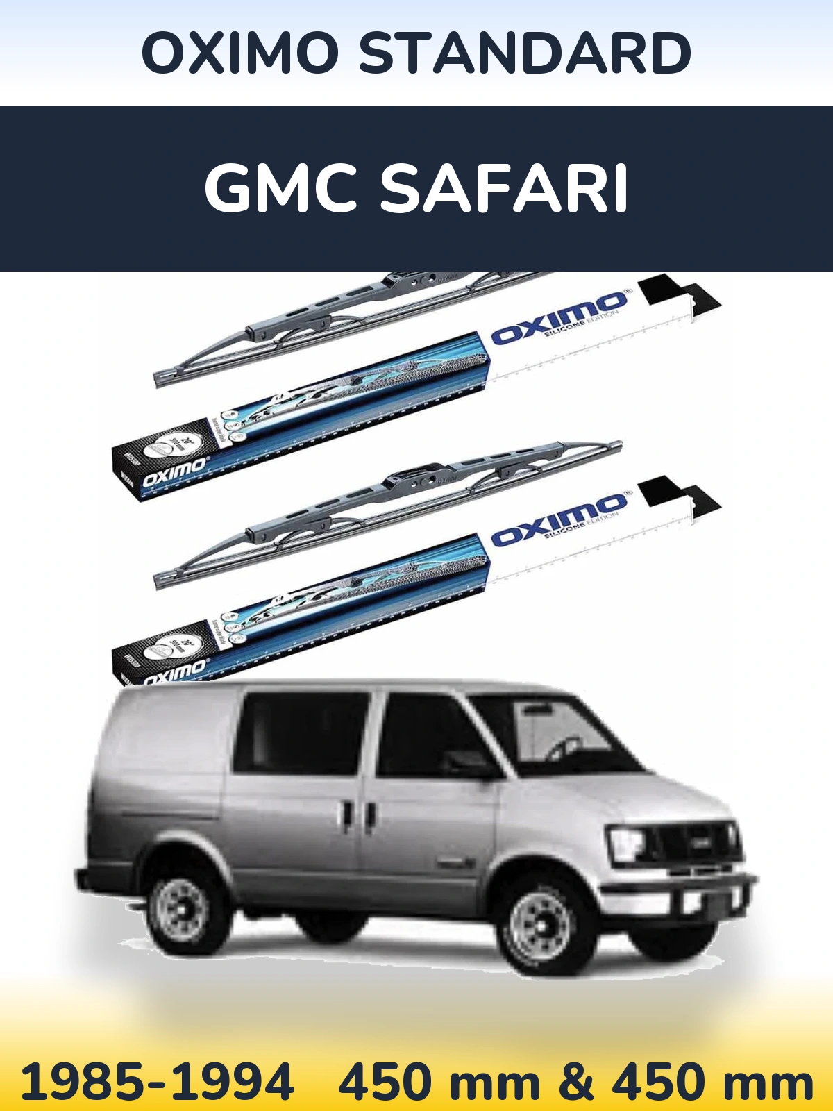 Sada předních stěračů Oximo Standard 450 a 450 mm pro GMC Safari 1985-1994