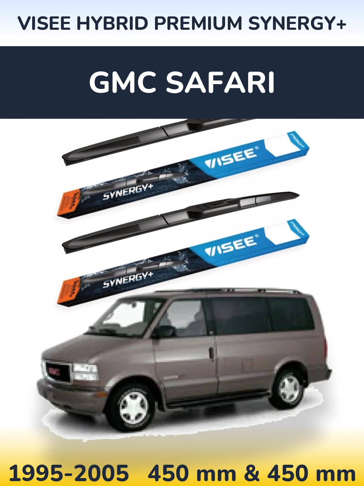 Sada předních stěračů VISEE HYBRID PREMIUM SYNERGY+ 450 a 450 mm pro GMC Safari 1995-2005