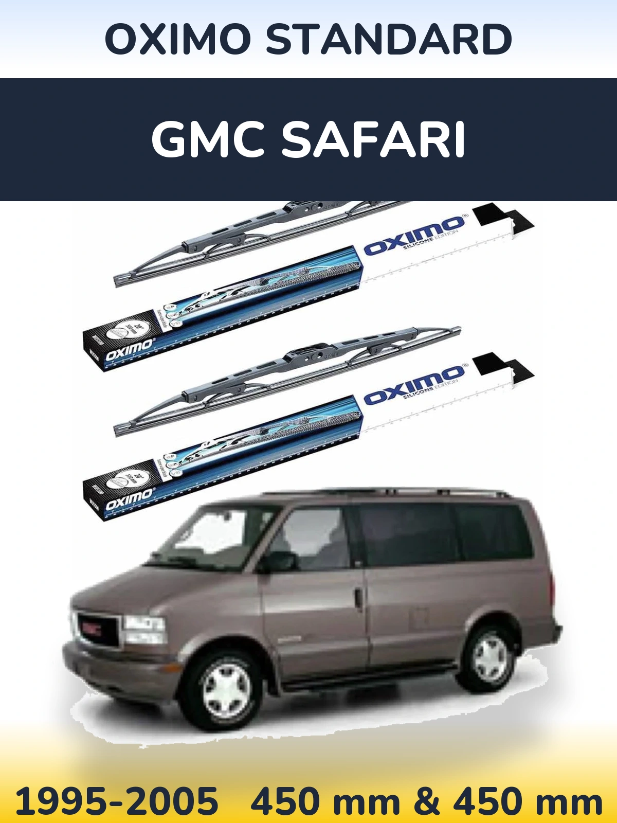 Sada předních stěračů Oximo Standard 450 a 450 mm pro GMC Safari 1995-2005