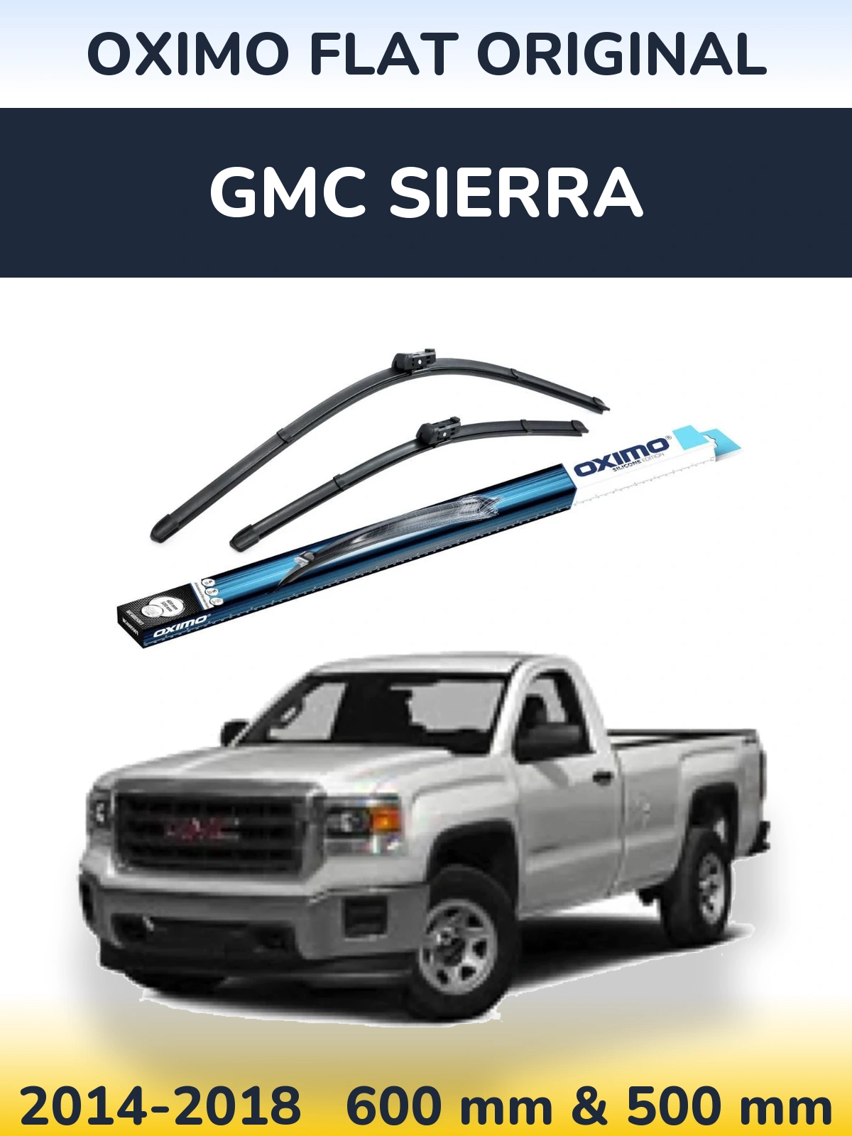 Sada předních stěračů Oximo Flat Original 600 a 500 mm pro GMC Sierra 2014-2018