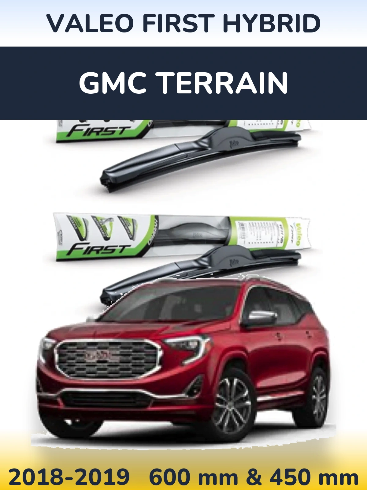 Sada předních stěračů Valeo First Hybrid 600 a 450 mm pro GMC Terrain 2018-2019