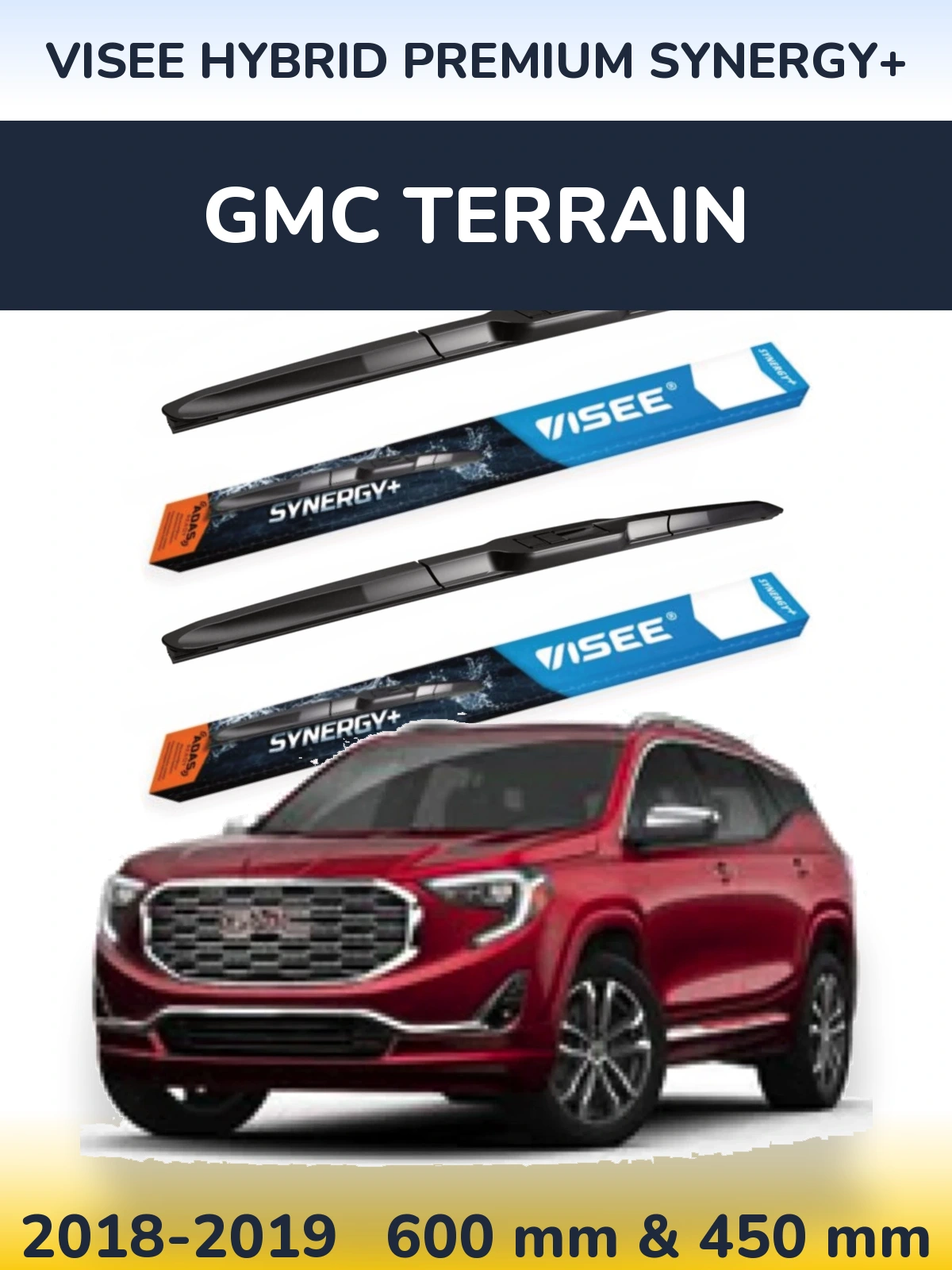 Sada předních stěračů VISEE HYBRID PREMIUM SYNERGY+ 600 a 450 mm pro GMC Terrain 2018-2019