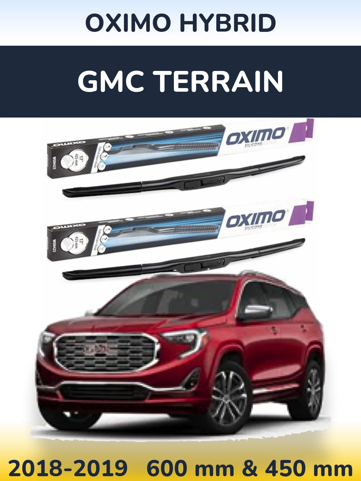 Sada předních stěračů Oximo Hybrid 600 a 450 mm pro GMC Terrain 2018-2019