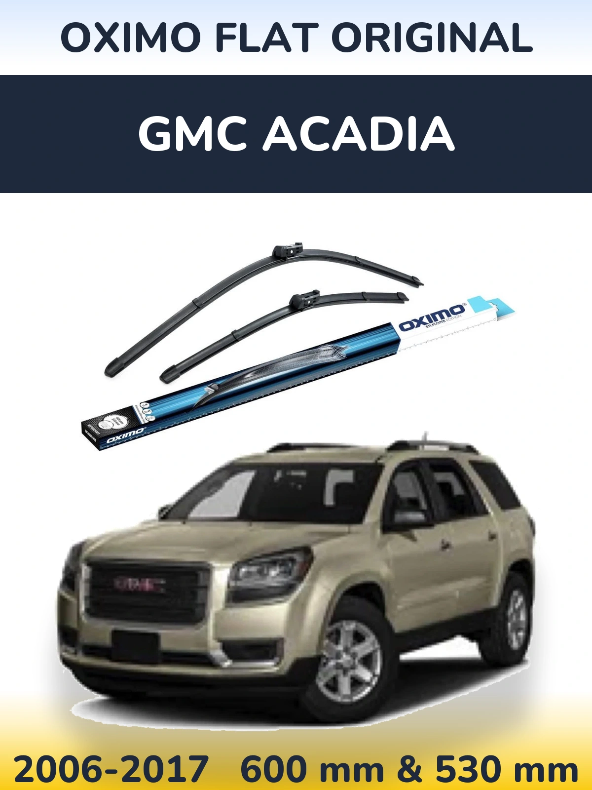 Sada předních stěračů Oximo Flat Original 600 a 500 mm pro GMC Acadia 2006-2017