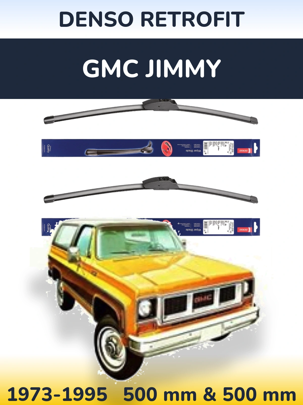 Sada předních stěračů Denso Retrofit 500 a 500 mm pro GMC Jimmy 1973-1995
