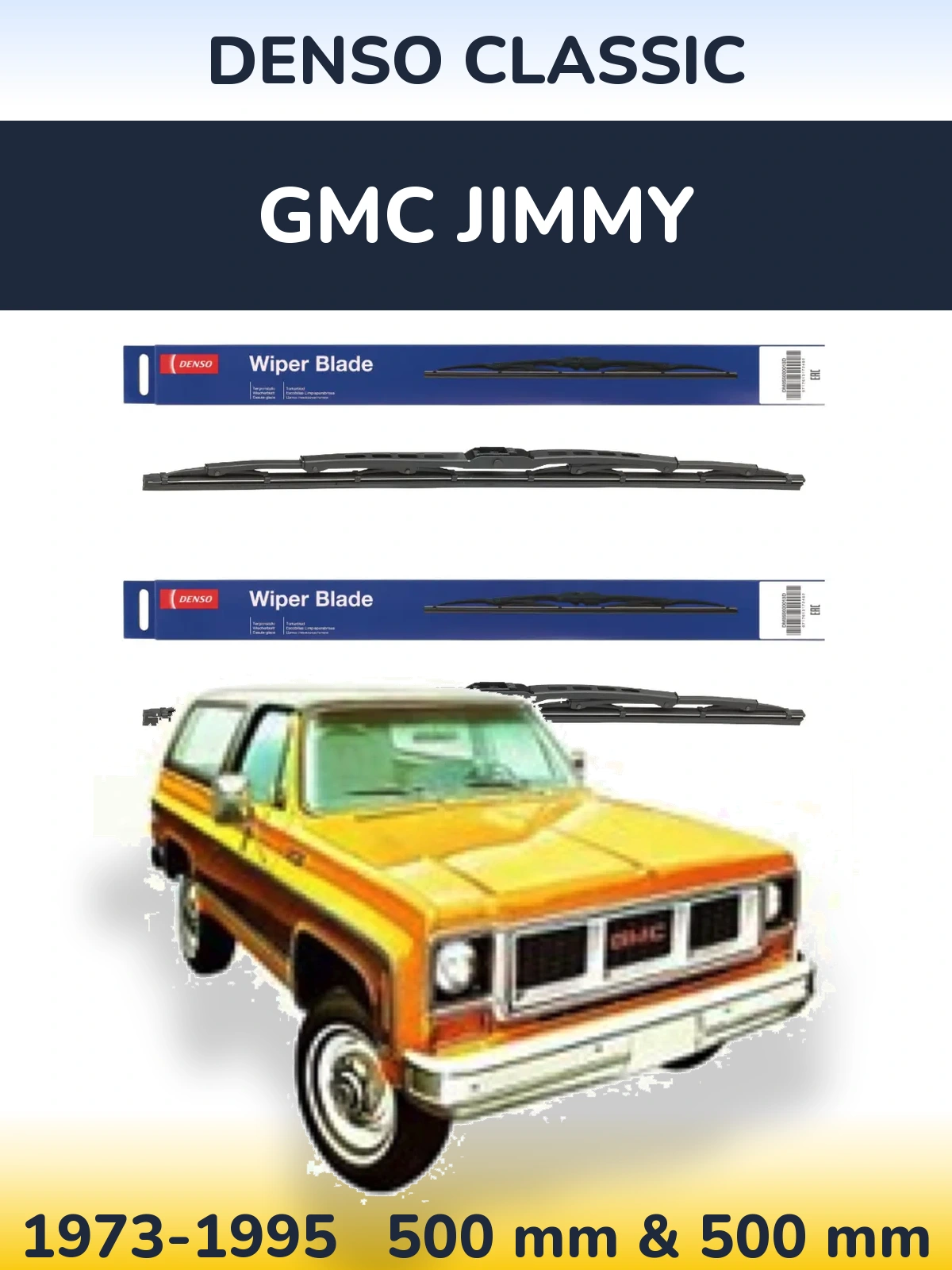 Sada předních stěračů Denso Classic 500 a 500 mm pro GMC Jimmy 1973-1995